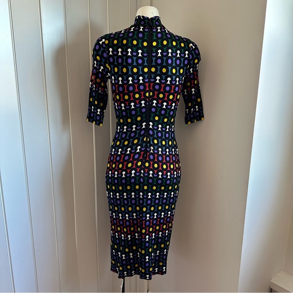 🎀SOLD🎀Alice + Olivia Delora Rainbow Dot Geometric Print Fitted Dress - Picture 8 of 9